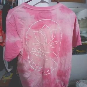 RARE Dutch Bros Dutch Luv tshirt: pink tie dye Medium